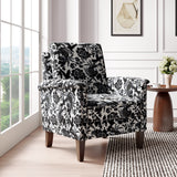 Modern Floral Accent Chair- Double-Layer High Back