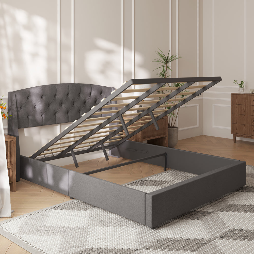 Upholstered storage bed frame