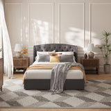Wingback Lift-Up Storage Upholstered Bed Frame