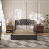 Wingback Lift-Up Storage Upholstered Bed Frame