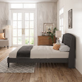 Linen Wingback Upholstered Bed Frame