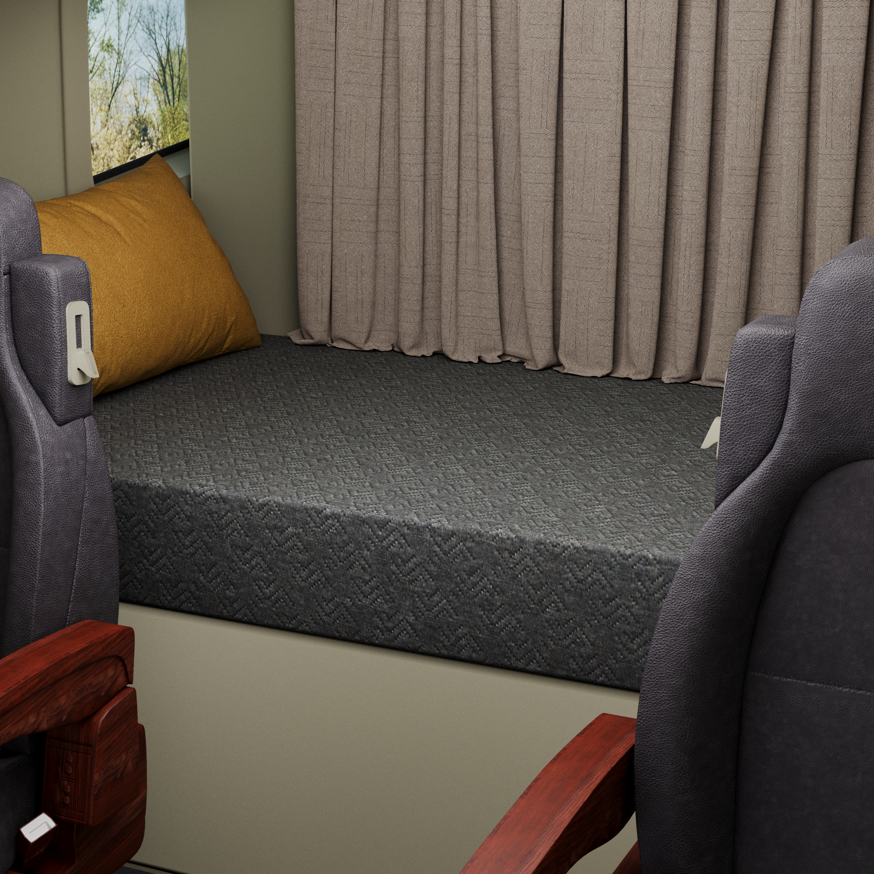 Truck sleeper mattress with memory foam layer