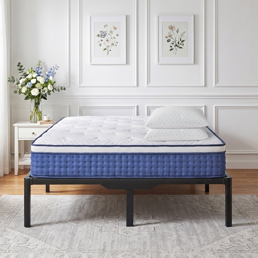 BlueWave hybrid mattress bedroom setup