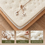 Canora Luxe mattress made with wool and plant-based fibers for comfortable sleep.