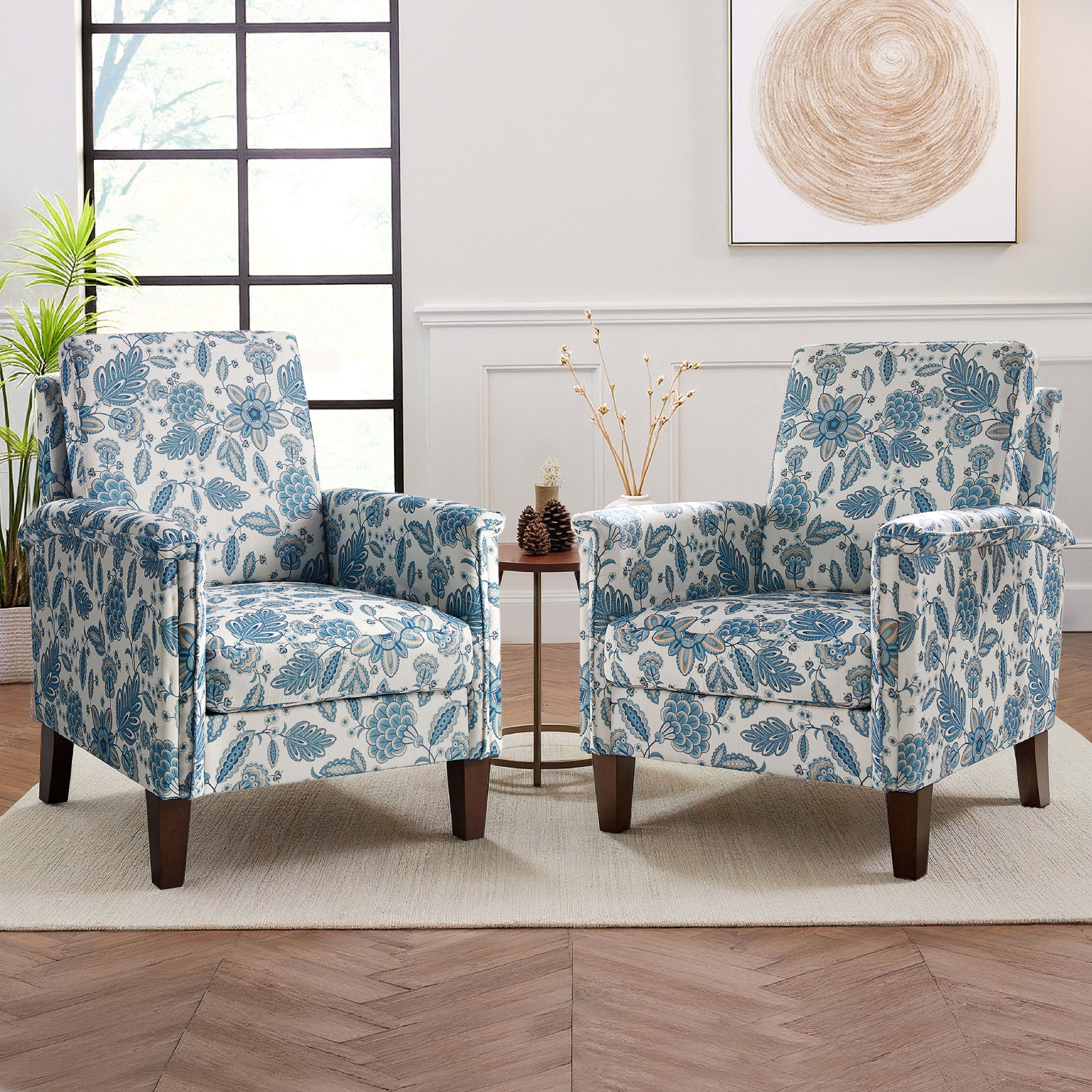Modern Floral Accent Chair