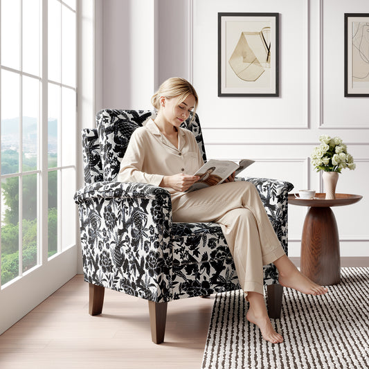 Modern Floral Accent Chair