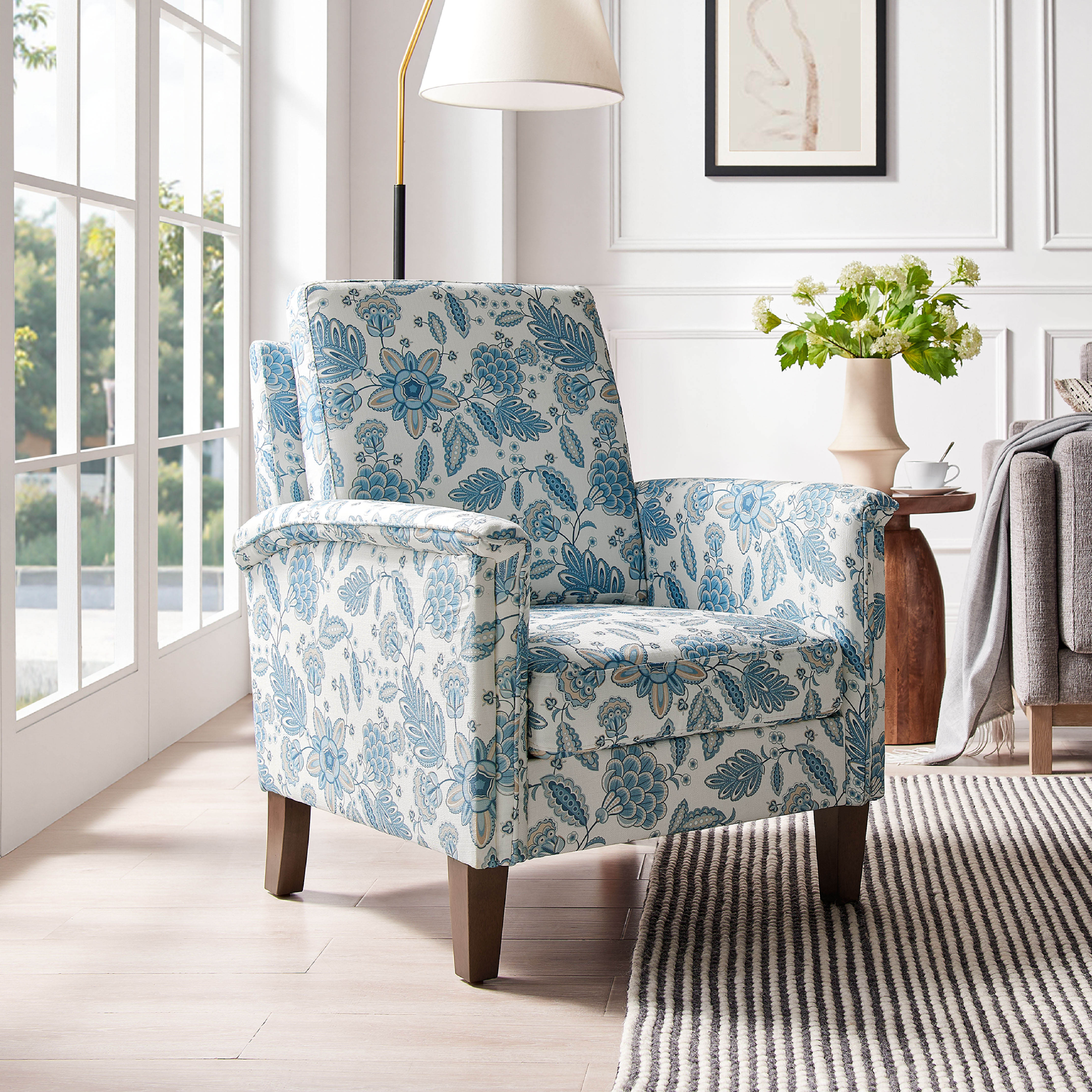 Modern Floral Accent Chair