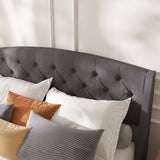 Wingback Lift-Up Storage Upholstered Bed Frame